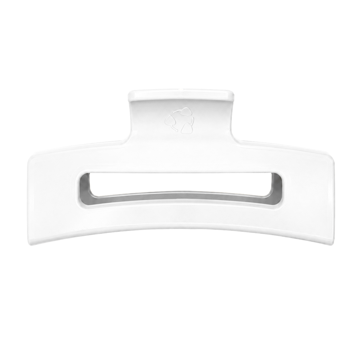 Grande pince à cheveux blanche de 11 cm, plastique 100 % recyclé
