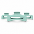Pince à cheveux vert brume — les trois formats : petite 6 cm, moyenne 9 cm et grande 11 cm